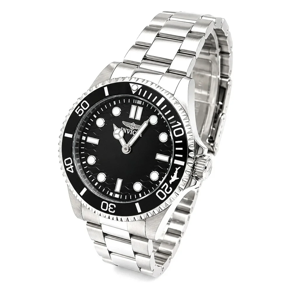 Invicta Pro Diver Crestcore 49693 Men's Quartz Black Dial Steel Watch 43mm New